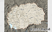 Shaded Relief Map of Macedonia, darken
