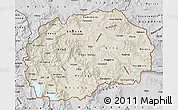 Shaded Relief Map of Macedonia, desaturated
