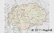 Shaded Relief Map of Macedonia, lighten, desaturated