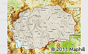 Shaded Relief Map of Macedonia, physical outside