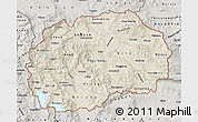 Shaded Relief Map of Macedonia, semi-desaturated