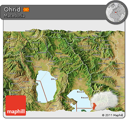 Satellite 3D Map of Ohrid
