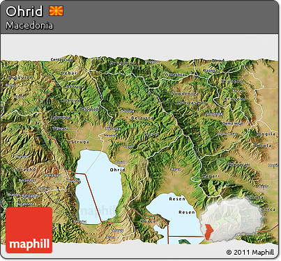 Satellite 3D Map of Ohrid