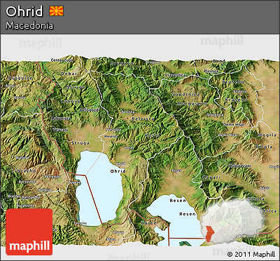 Satellite 3D Map of Ohrid