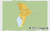 Savanna Style 3D Map of Ohrid, single color outside