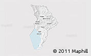 Silver Style 3D Map of Ohrid, single color outside