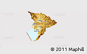 Physical Panoramic Map of Ohrid, cropped outside