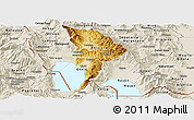 Physical Panoramic Map of Ohrid, shaded relief outside