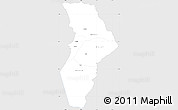 Silver Style Simple Map of Ohrid, single color outside