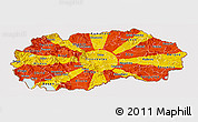 Flag Panoramic Map of Macedonia, flag centered
