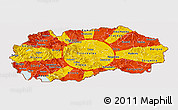 Flag Panoramic Map of Macedonia, flag aligned to the middle