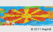 Flag Panoramic Map of Macedonia, political outside