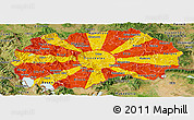 Flag Panoramic Map of Macedonia, satellite outside