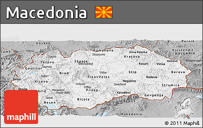Gray Panoramic Map of Macedonia