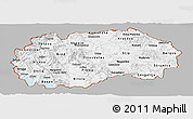 Gray Panoramic Map of Macedonia, single color outside