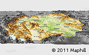 Physical Panoramic Map of Macedonia, darken, desaturated