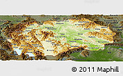 Physical Panoramic Map of Macedonia, darken