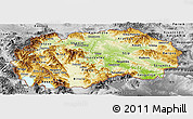 Physical Panoramic Map of Macedonia, desaturated