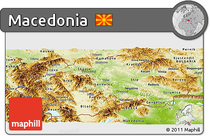 Physical Panoramic Map of Macedonia