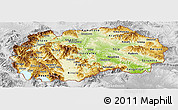 Physical Panoramic Map of Macedonia, lighten, desaturated