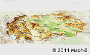Physical Panoramic Map of Macedonia, lighten