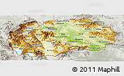 Physical Panoramic Map of Macedonia, lighten, semi-desaturated