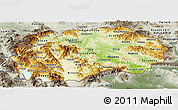 Physical Panoramic Map of Macedonia, semi-desaturated