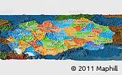 Political Panoramic Map of Macedonia, darken