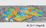Political Panoramic Map of Macedonia, desaturated