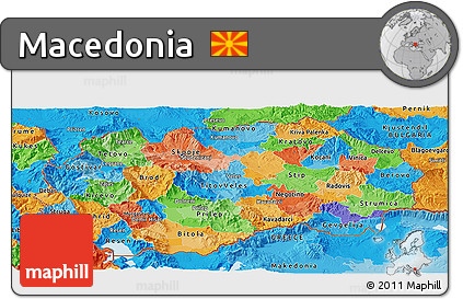 Political Panoramic Map of Macedonia