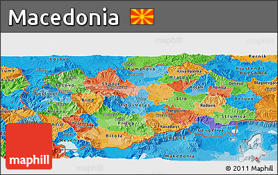 Political Panoramic Map of Macedonia