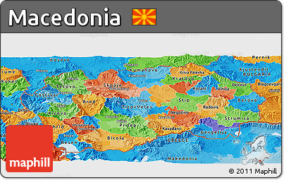 Political Panoramic Map of Macedonia