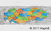Political Panoramic Map of Macedonia, lighten, desaturated
