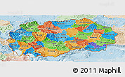 Political Panoramic Map of Macedonia, lighten