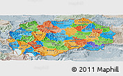 Political Panoramic Map of Macedonia, lighten, semi-desaturated