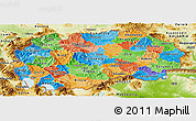 Political Panoramic Map of Macedonia, physical outside
