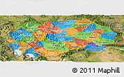 Political Panoramic Map of Macedonia, satellite outside