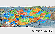 Political Panoramic Map of Macedonia, semi-desaturated