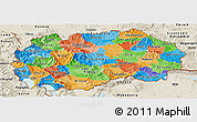Political Panoramic Map of Macedonia, shaded relief outside