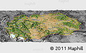 Satellite Panoramic Map of Macedonia, desaturated