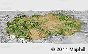 Satellite Panoramic Map of Macedonia, lighten, desaturated
