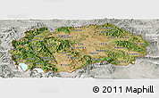Satellite Panoramic Map of Macedonia, lighten, semi-desaturated