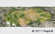Satellite Panoramic Map of Macedonia, semi-desaturated