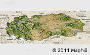 Satellite Panoramic Map of Macedonia, shaded relief outside