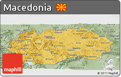 Savanna Style Panoramic Map of Macedonia