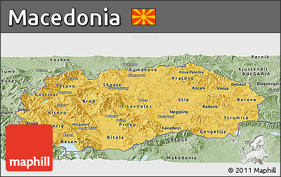 Savanna Style Panoramic Map of Macedonia