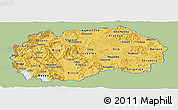 Savanna Style Panoramic Map of Macedonia, single color outside