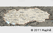 Shaded Relief Panoramic Map of Macedonia, darken