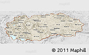 Shaded Relief Panoramic Map of Macedonia, lighten, desaturated