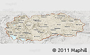 Shaded Relief Panoramic Map of Macedonia, lighten, semi-desaturated